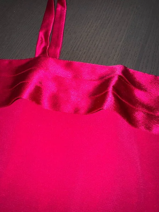 Vintage NEW with Tags LOUBEN Camisole Top Dark Hot Pink size 8 Satin accents - Picture 4 of 8